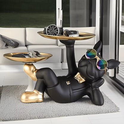 A Small Bulldog Statue Tray, Perfect for Holding Keys, Wallets, Jewelry, Phones, and Other Small Accessories Well as Small Items