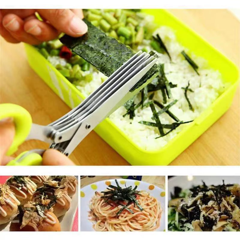 3/5 Layer Kitchen Scissors Multi Functional Stainless Steel for Pepper Scallion Laver Cutting Chopping Cooking Tools