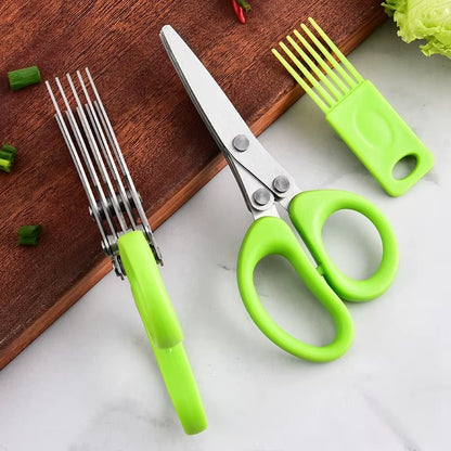 3/5 Layer Kitchen Scissors Multi Functional Stainless Steel for Pepper Scallion Laver Cutting Chopping Cooking Tools