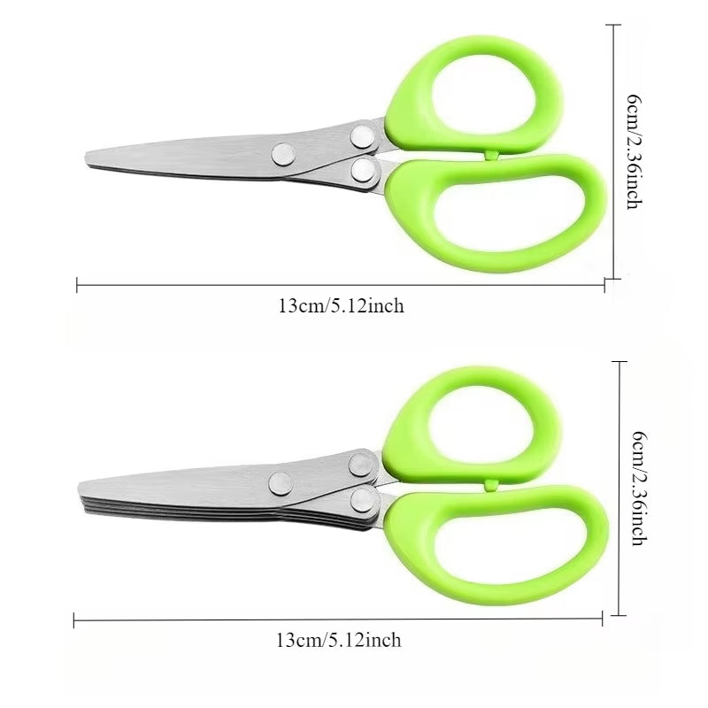 3/5 Layer Kitchen Scissors Multi Functional Stainless Steel for Pepper Scallion Laver Cutting Chopping Cooking Tools