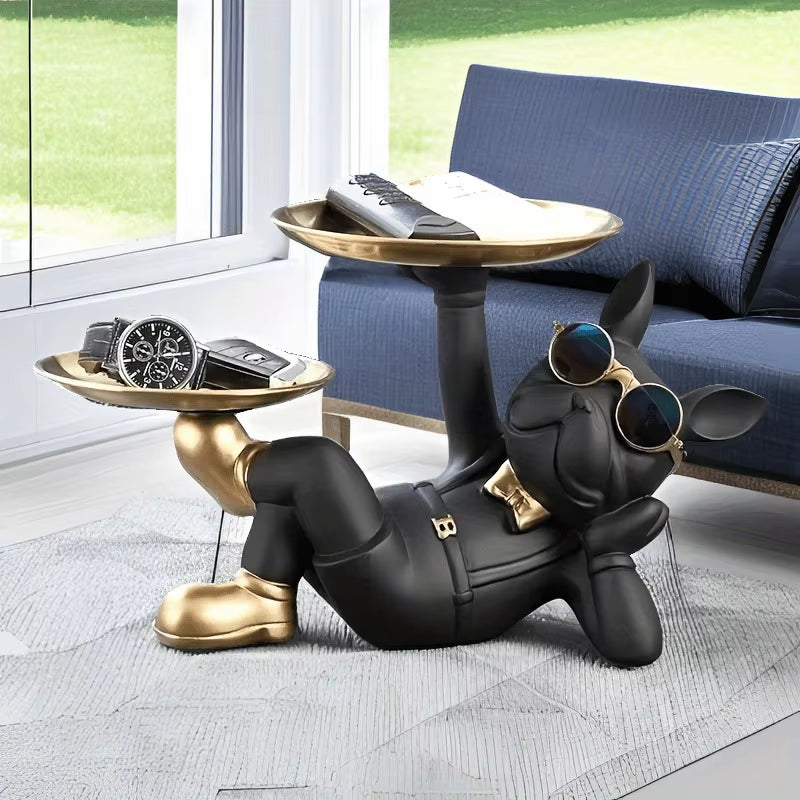 A Small Bulldog Statue Tray, Perfect for Holding Keys, Wallets, Jewelry, Phones, and Other Small Accessories Well as Small Items