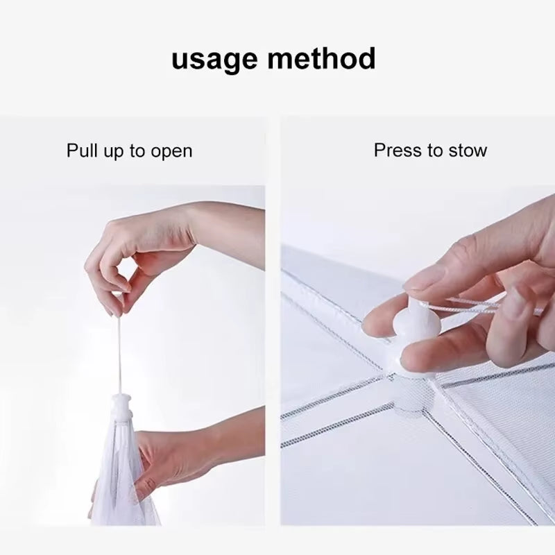 Food Cover Mesh Folding Washable Flies Tables Cover Insect Proof Protective Dish Covers Home Kitchen Storage Accessaries